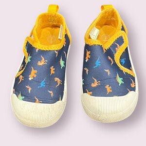 Dinosaur Adventure Slip-On Sneakers - Navy and Orange